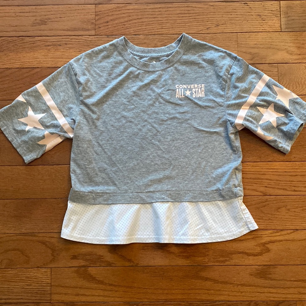 Girls Gray Converse t shirt